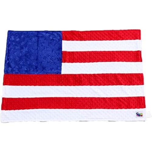 Snuggle Stuffs Minky Dot Plush USA Flag 24" x 36" Baby Blanket