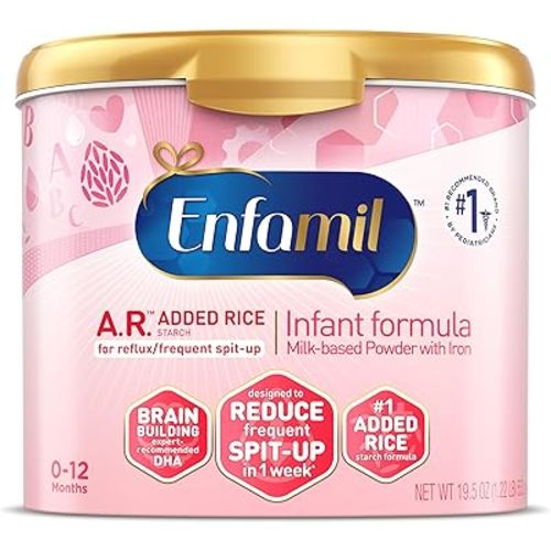 Enfamil A.R. Infant Formula, Clinically Proven to Reduce Reflux & Spit-Up in 1 Week, with Iron, DHA for Brain Development, Probiotics to Support Digestive & Immune Health, Powder Tub, 19.5 Oz