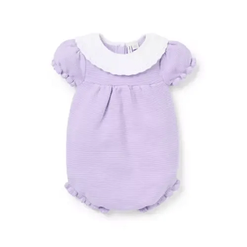 Baby Lavender Sugar Baby Crochet Collar Knit Romper by Janie and Jack