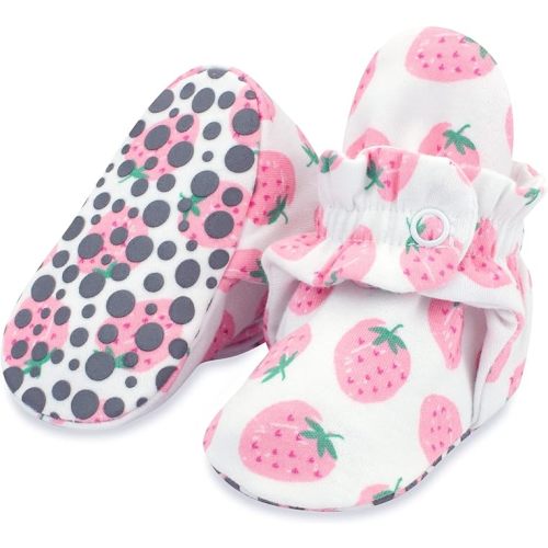Zutano Unisex Organic Cotton Baby Booties, Stay-On and Non-Slip, Newborn to Toddler