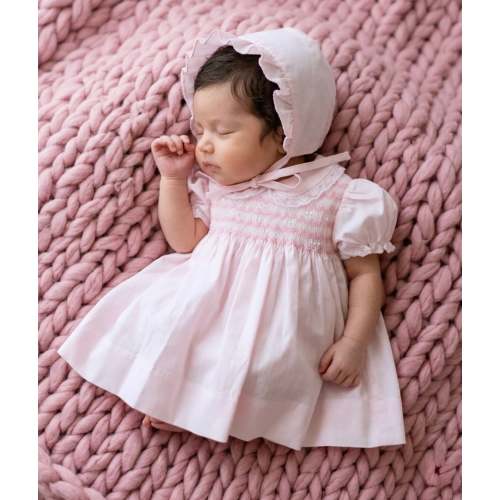 Pink Smocked Dress Set