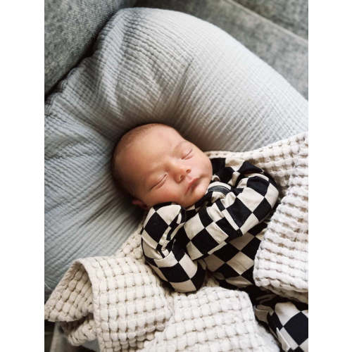 Bamboo Zip Pajamas | Black Checkerboard - milk & baby – Milk & Baby