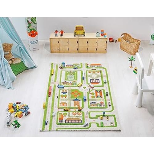 IVI 3D Play Rugs, Traffic Green, 39 x 59 inches