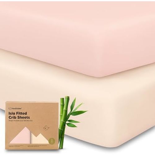 KeaBabies 2-Pack Baby Crib Sheets for Boys, Girls, 52x28 Fitted (Cameo) | Viscose Derived from Bamboo, Toddler Bed Sheets Neutral, Fitted Crib Mattress Sheet for Standard Baby Bedding, Soft, Cozy