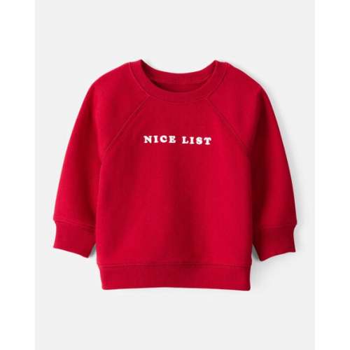 Baby Boy DayDream Fleece Christmas Nice List Long-Sleeve Pullover Sweatshirt - Red - Carter's | Carter's