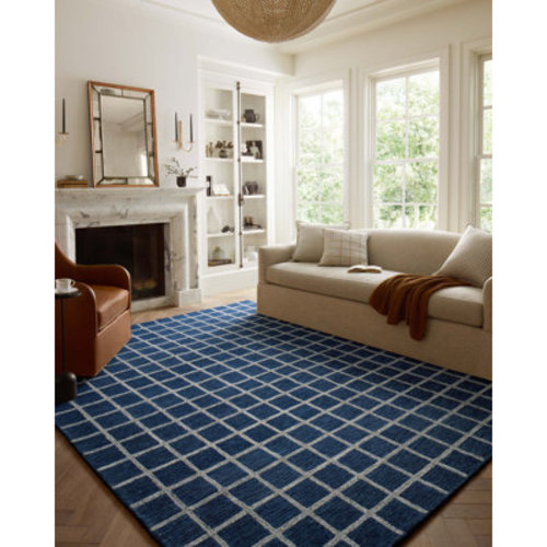 Chris Loves Julia x Loloi Polly Navy / Silver Area Rug & Reviews | Wayfair