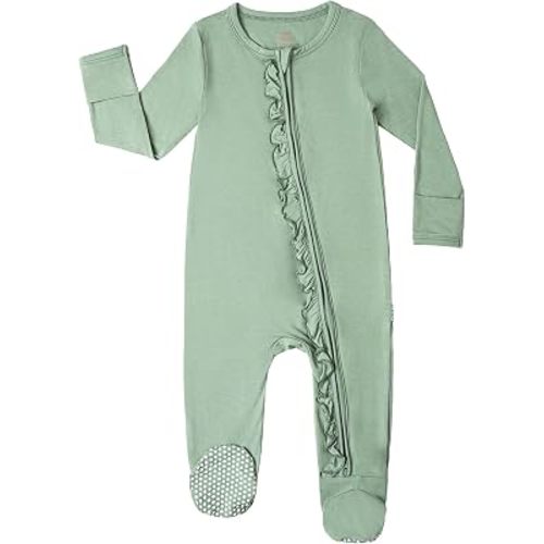 Baby Girl Sleeper Viscose from Bamboo Zipper Footies Pjs NB-24Mon