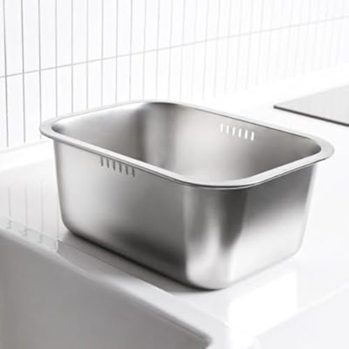 WAGENSTEIGER Portable Stainless Steel Washing-Up Bowl 10L (2.64 Gal), Large Multipurpose Dishpan for Kitchen Sink, Camping & Outdoor Dish Tub (Washing-Up Bowl)
