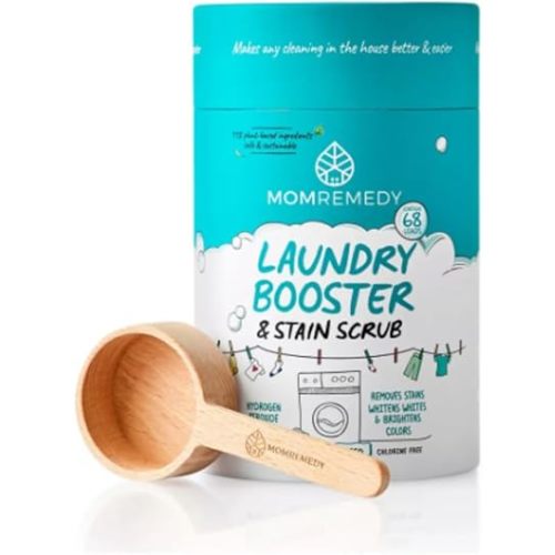 Laundry Booster and Stain Remover Scrub, MomRemedy Oxygen Whitener, Whiten Whites and Brighten Colors, Remove Stains, Household Cleaning Scrub, Chlorine Bleach Free