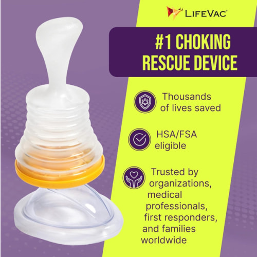 LifeVac Home Kit - Portable Suction Rescue Device, First Aid Kit for Kids and Adults, Portable Airway Suction Device for Children and Adults