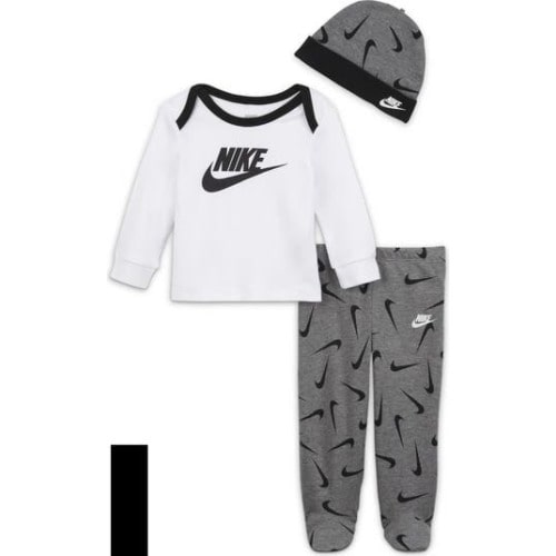 Nike 3-Piece Swoosh Long Sleeve Top, Footed Pants & Cap Set | Nordstromrack