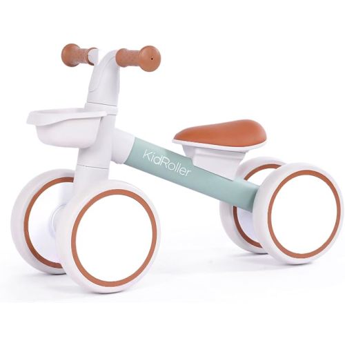 Kid's Balance Bikes for 1 Year Old Boys and Girls, 12-36 Months Toddler Ride-on with Adjustable Seat and a Front Basket, First Birthday Gifts (Green)
