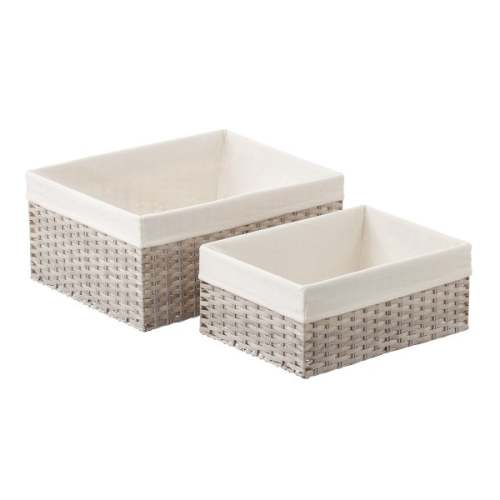 Montauk Woven Rectangular Storage Bins | The Container Store | White