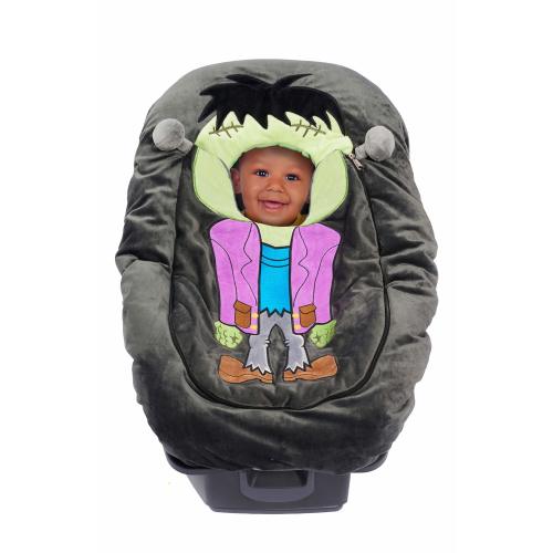 Carkart Car Seat Cuties, Baby Car Seat Cover, Stretchy Universal Fit Infant Car Seat Carrier Cover for Baby Boys and Girls, Soft & Warm Baby Blanket Style Car Seat Cover, Infant Costume - Frankenstein