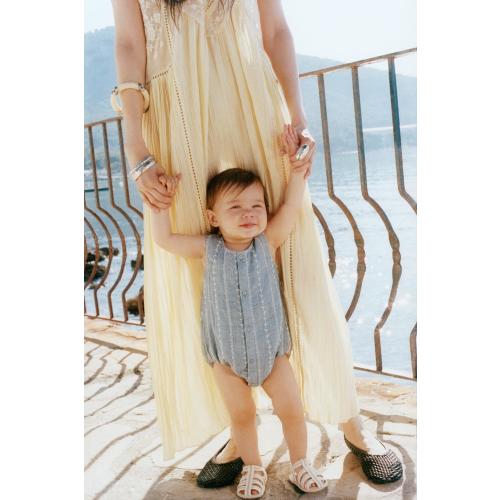 EMBROIDERED ROMPER - Blue marl | ZARA United States