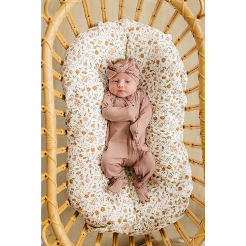 Dusty Rose Footed Zipper Pajama | Bamboo | Baby Essentials