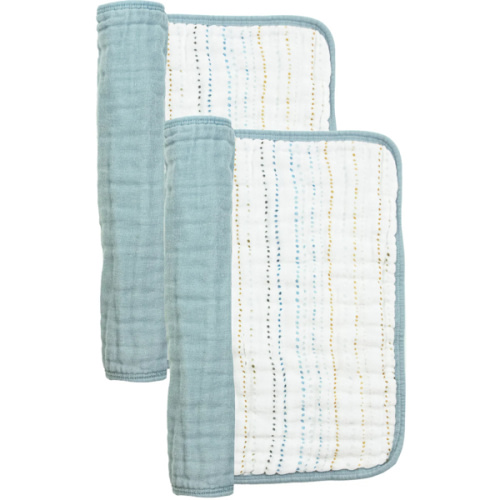 Cloud Muslin™ Burp Cloth 2 Pack - Conrad/Steel