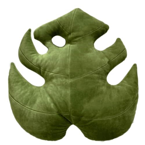 Green Philosophy Co. Monstera Leaf Pillow - Mossy Earth - Large Soft Plant-Shaped Plush Cushion for Couch, Bed, or Reading Nook - Cute & Unique Nature-Inspired Decor Super Soft & Cuddly Throw Pillow