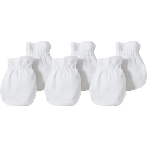 Burts Bees Baby Unisex Baby Mittens, 100% Organic Cotton, 3-Pack Solid Color Infant Scratch Protection Mitts