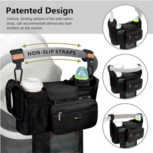 Universal Baby Stroller Organizer, Stroller Caddy (Grey)