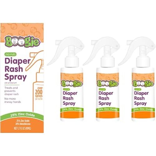 Boogie No-Rub Zinc Diaper Rash Cream Spray for Babies, 1.7 fl oz (3 Pack)