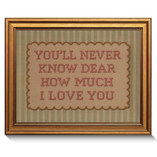 Vintage Gold Framed Nursery Wall Art Baby Boy & Girl Nursery Wall Decor | Baby Love Quote Painting Canvas Prints, Vintage Striped Pictures Artwork, Toddler Room Playroom Decor, 16"X12" Ready to Hang