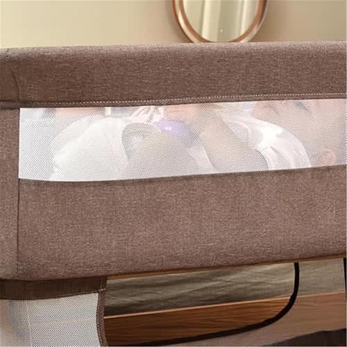 Baby Crib,3 in 1 Baby Bassinet Bedside Crib Adjustable Portable Bed for Infant,Baby Newborn Must Have Bed, Deep Khaki