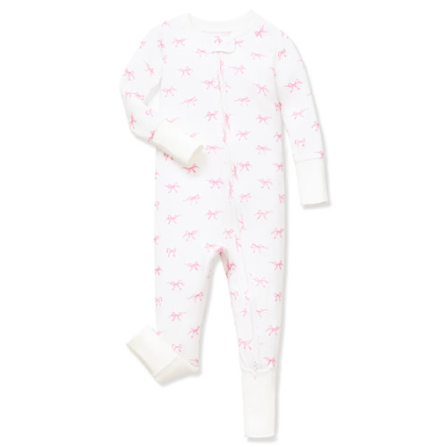 Baby's Pima Peekaboo Romper in Blushing Bows