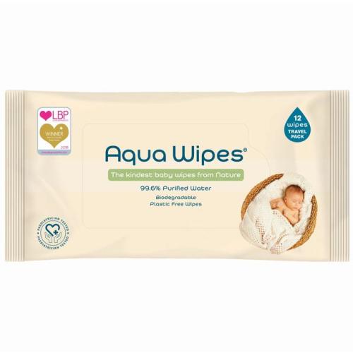 Aqua Wipes 100% Biodegradable Baby Wipes 64 per pack | British Online