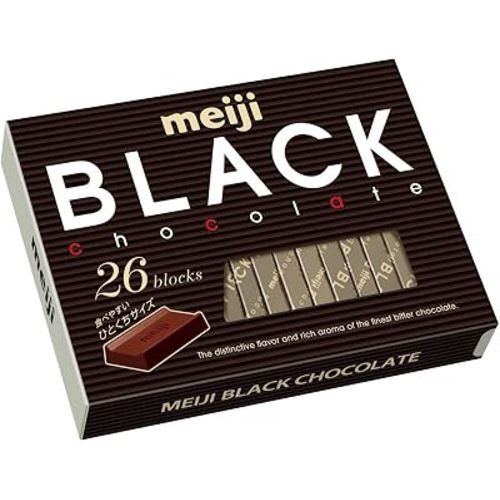 meiji BLACK chocolate 26 blocks mild bitter black Dagashi snack Japan