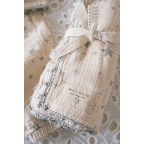 Heirloom Crochet Trim Swaddle in Stars – Wild Wawa