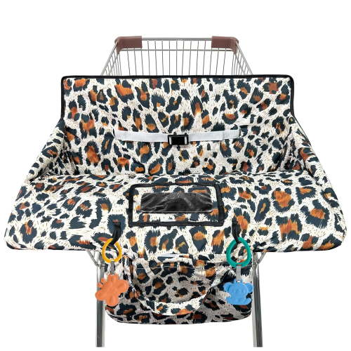 Shopping Cart Cover for Baby 2-in-8 High Chair Cover with Safety Harness Multifunctional Grey Pattern Cart Covers for Babies Soft Padded Grocery Cart Cover for Baby Boy Girl