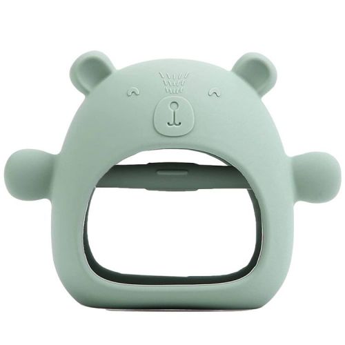 Lulyboo Silicone Easy Grip Teether Bear - Sage
