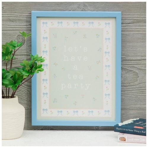 Let's Have A Tea Party Floral Wood Wall Decor