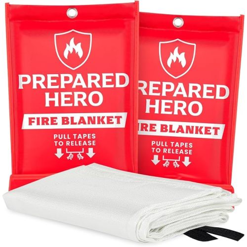 Prepared Hero Emergency Fire Blanket, Kitchen & Home, 39 x 39 in, 2 Pack