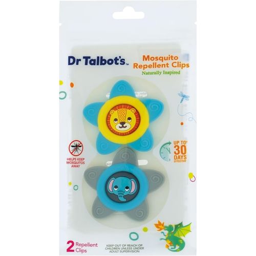 Dr. Talbot's Mosquito Clips for Baby & Toddler with Naturally Inspired Ingredients, Citronella & Lemongrass, DEET Free, 1 Pack (2 Clips)