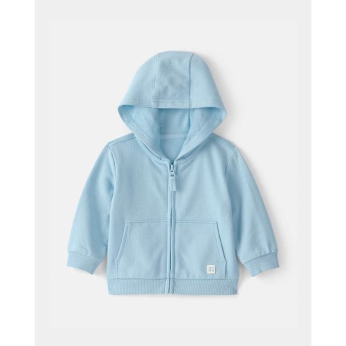 Baby French Terry Zip-Up Hoodie - Blue | Carter's