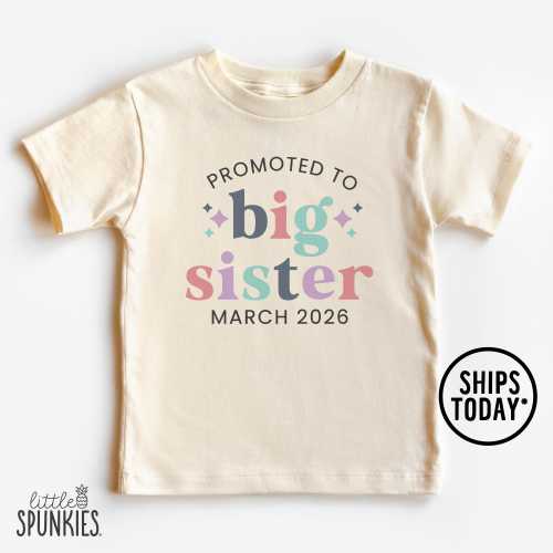 Personalized Sibling Reveal T-Shirt: Cotton Candy Promoted to Big Sister T-Shirt - RL19014