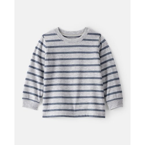Baby Boy Striped Long-Sleeve Tee- Grey | Carter's