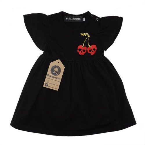 Black Cherry Skull Printed Baby Dress - Etsy