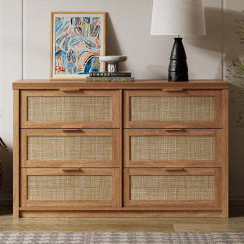 Millwood Pines Dearbhaile 52.7" W 6-Drawer Dresser & Reviews | Wayfair