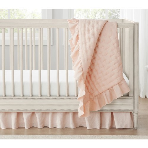 Ruffle European Linen Baby Quilt | Pottery Barn Kids