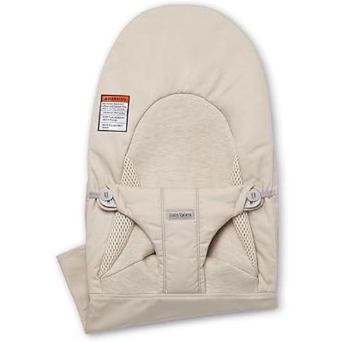 BabyBjörn Fabric Seat for Bouncer, Woven/Jersey, Tri-Fabric, Light Beige