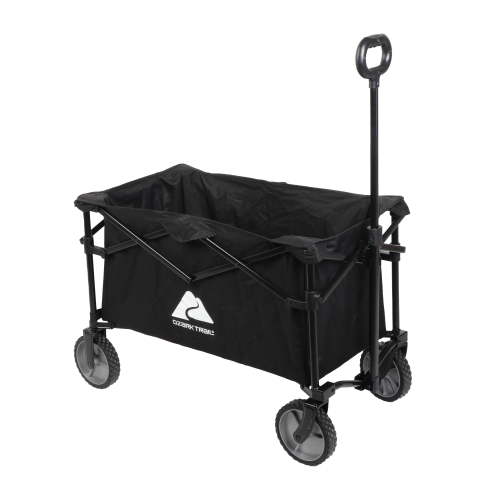 Free Shipping! Ozark Trail Multi-Purpose Big Bucket Cart Black Wagon 24 Inch Tall with Heavy-Duty Wheels