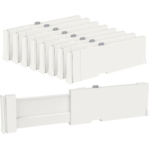 Amazon.com: Vtopmart Drawer Dividers for Clothes 8 Pack, Adjustable 4" High Expandable from 11.6"-17" Dresser Drawer Organizer, Plastic Drawers Separators for Dresser, Baby Clothes, Kitchen and Office Storage : Home & Kitchen