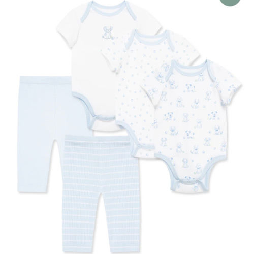 Peppy Puppies 5-Piece Bodysuits & Pants Set
