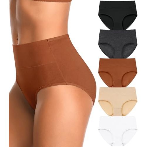 High Waisted Postpartum Underwear Womens Cotton Underwear Soft Breathable Full Coverage Stretch Panties Multipack