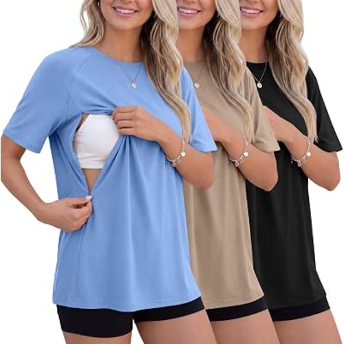 3 Pack Women's Oversized Nursing Tops
