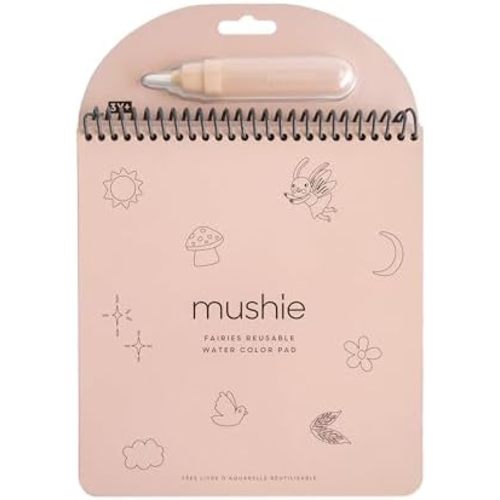 mushie Fairies Reusable Water Color Pad | Montessori Travel Activity Fairy Tale Book + Refillable Brush for Toddlers 3 Years+