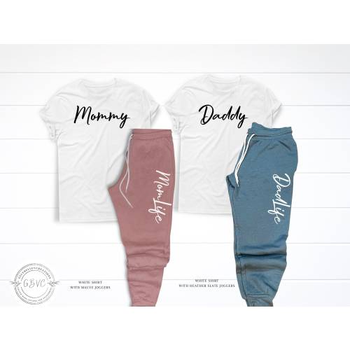 Mom and dad hospital outfit, mom sweatpants, family coming home outfit, postpartum outfit, new mom gift set, new dad gift, babyshower gift